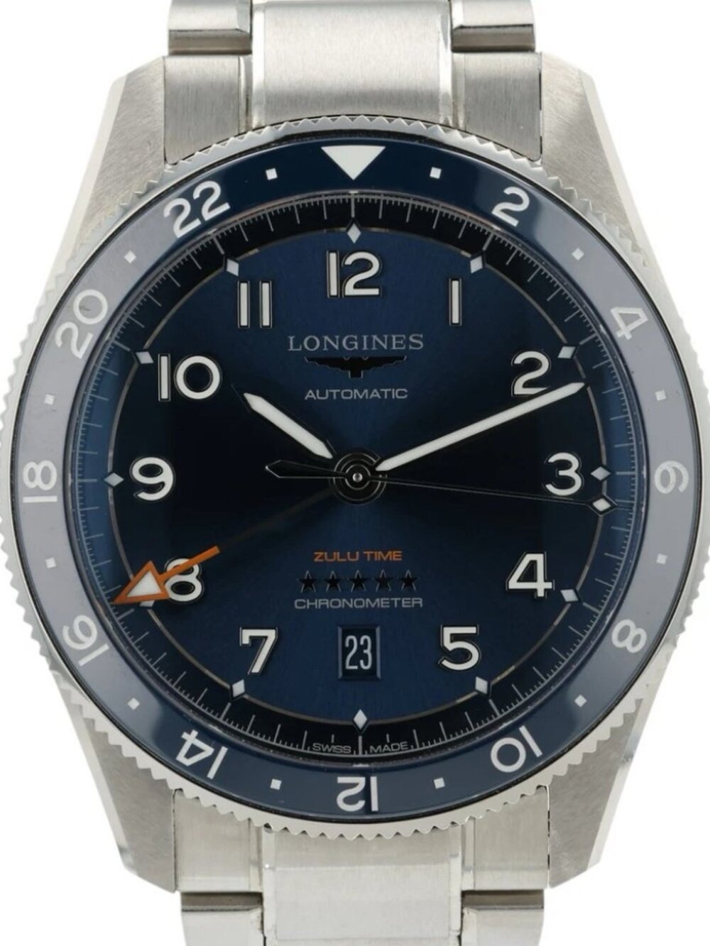 Longines Spirit Zulu Time Blue Dial Steel 42mm Automatic Men’s Watch